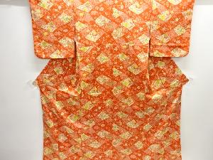 変わり格子に花鳥・古典柄小紋着物